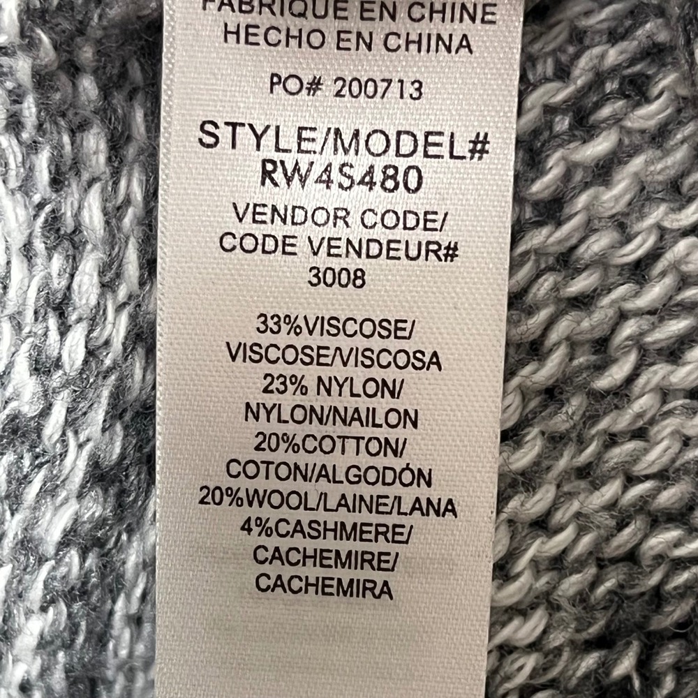 Splendid Collection Grey Mixed Knit Sweater Cashmere Wool Blend XL Cozy Fit - Picture 7 of 10